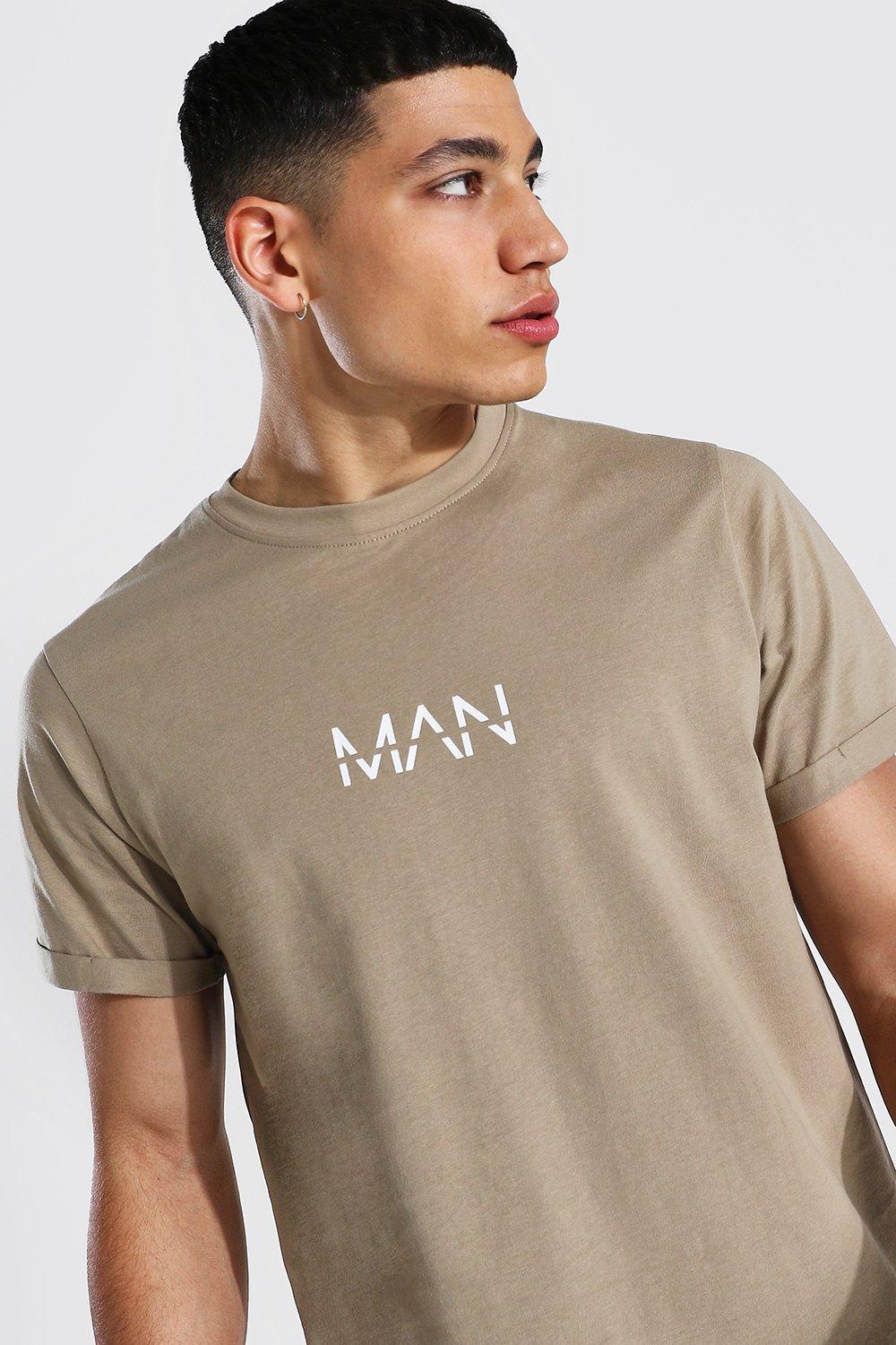 T shirt cheap manche retroussé homme