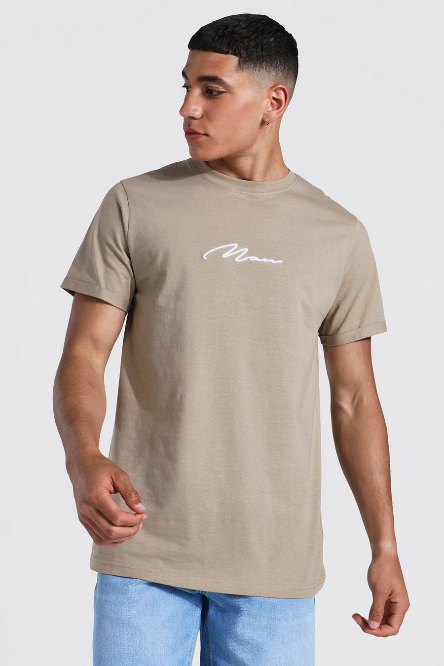 Sage silver Man Signature Roll Sleeve T-shirt image number 1