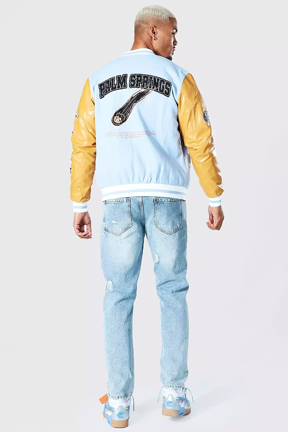 Light blue Palm Springs Varsity Bomber alternative image