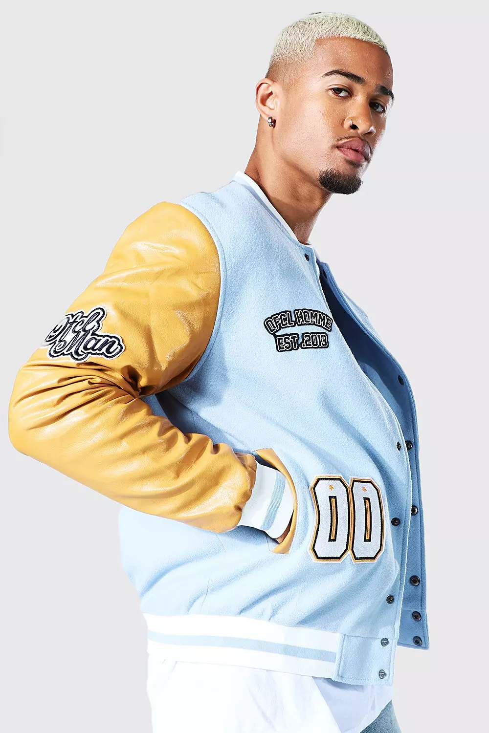 Light blue Palm Springs Varsity Bomber alternative image