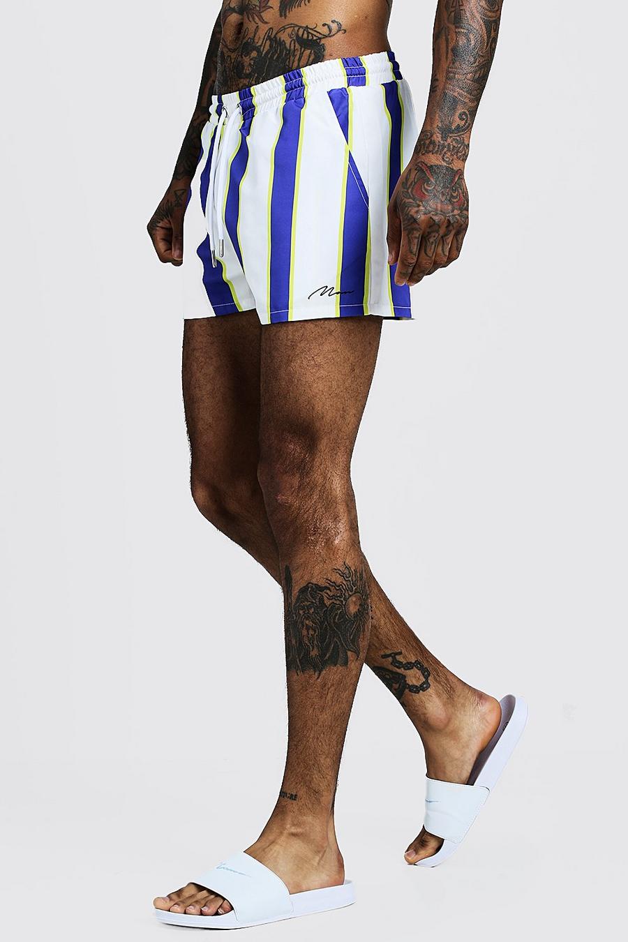 MAN Vertical Stripe Short Length Swim Short image number 1