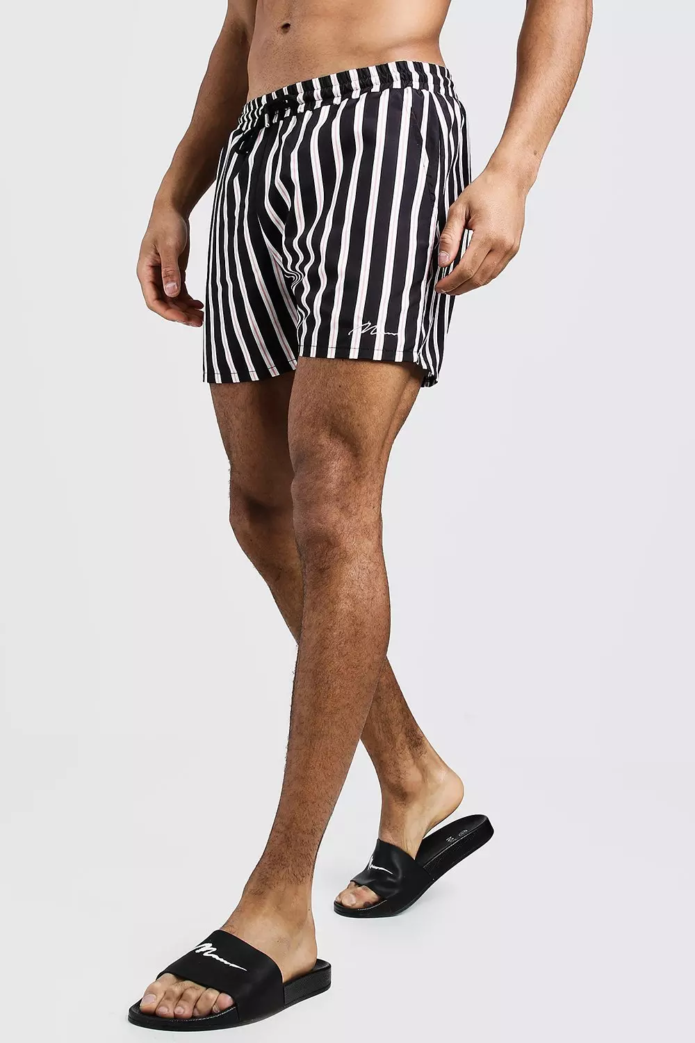 Vertical striped 2025 swim trunks