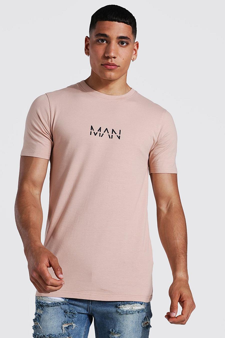 Camiseta MAN Original ajustada al músculo, Taupe image number 1