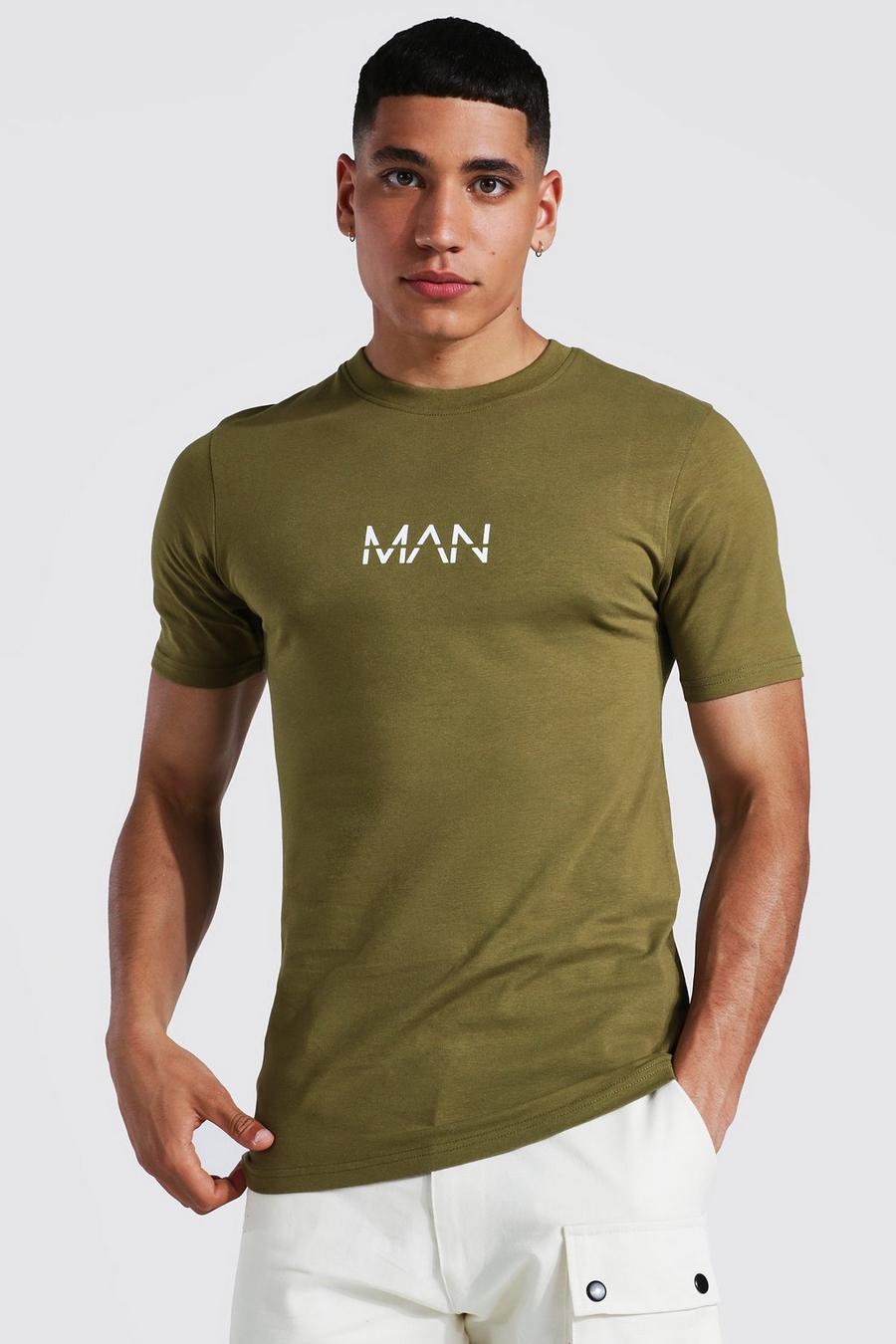 Khaki kaki Original Man Muscle Fit T-Shirt image number 1