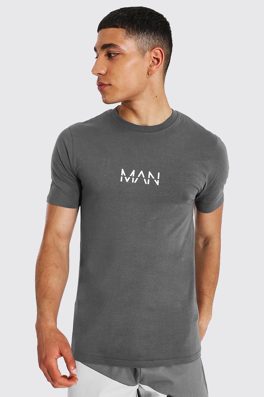 Camiseta MAN Original ajustada al músculo, Charcoal image number 1