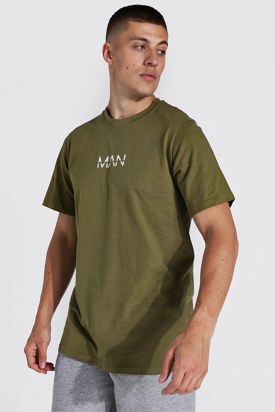Camiseta MAN Original de corte largo, Khaki image number 1