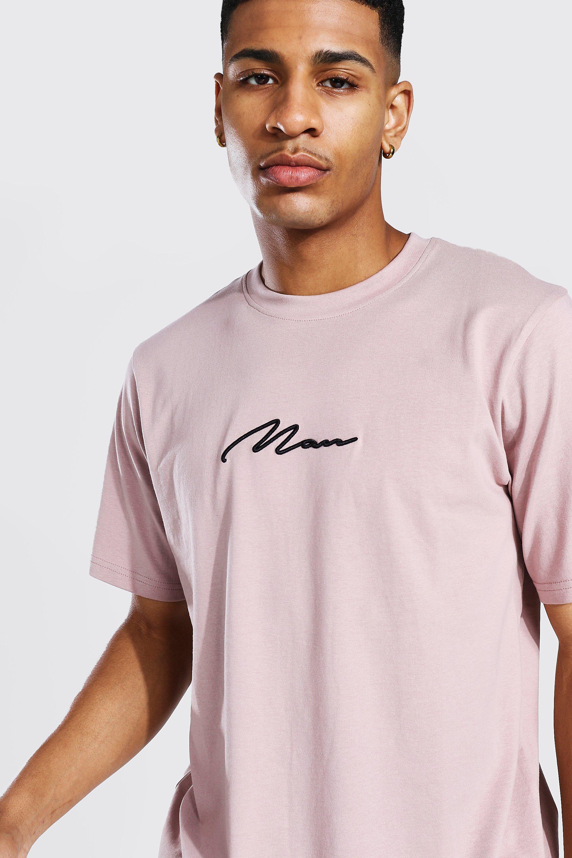 Man Signature Longline T shirt boohoo DK