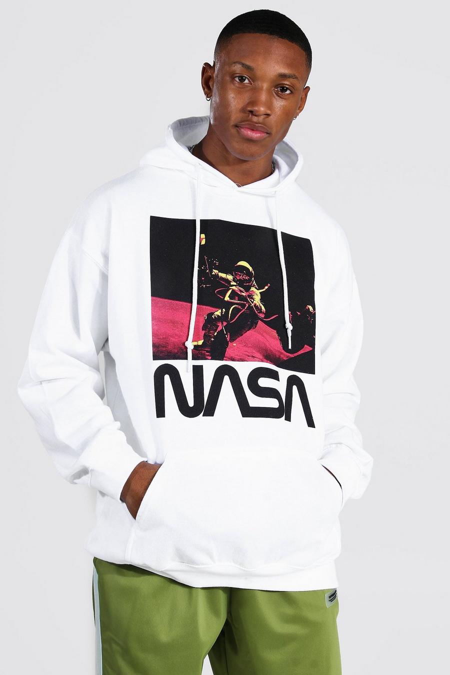 White Oversized Nasa Astronaut License Hoodie image number 1