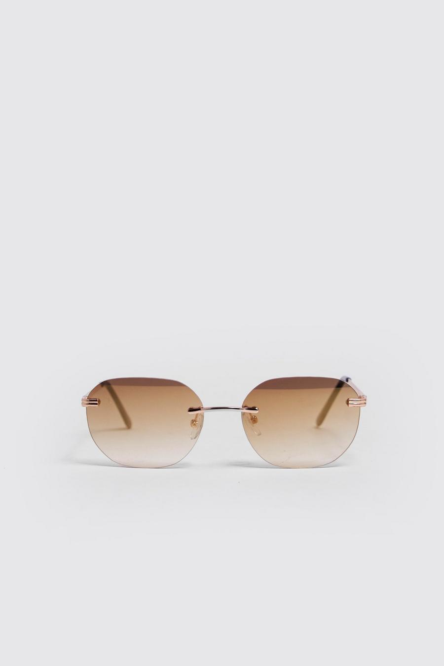 Rahmenlose Sonnenbrille mit Revo-Gläsern, Braun image number 1