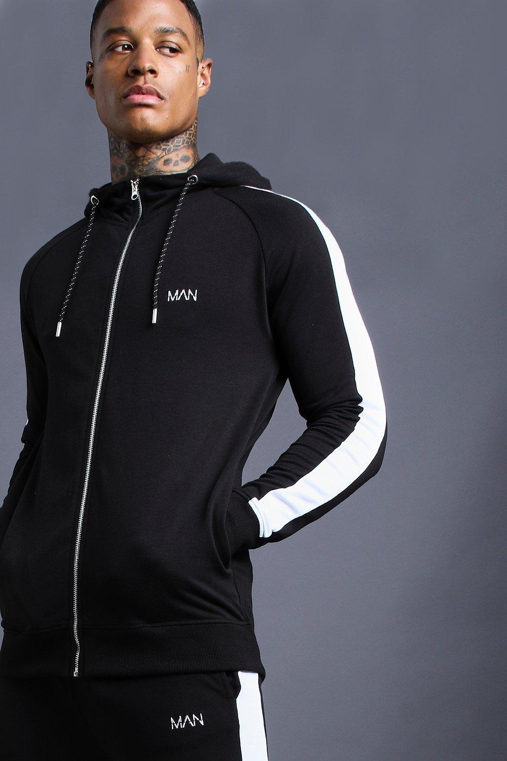 muscle fit tracksuit mens