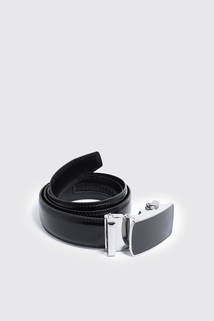 Smooth Covered Buckle Faux Leather Belt image number 1
