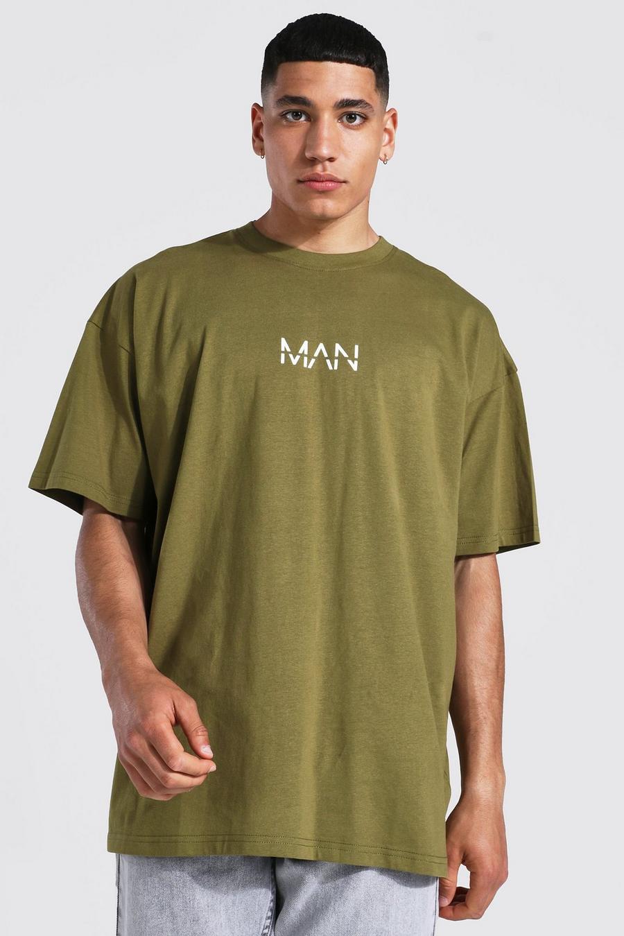 Khaki Oversized Original Man T-shirt image number 1