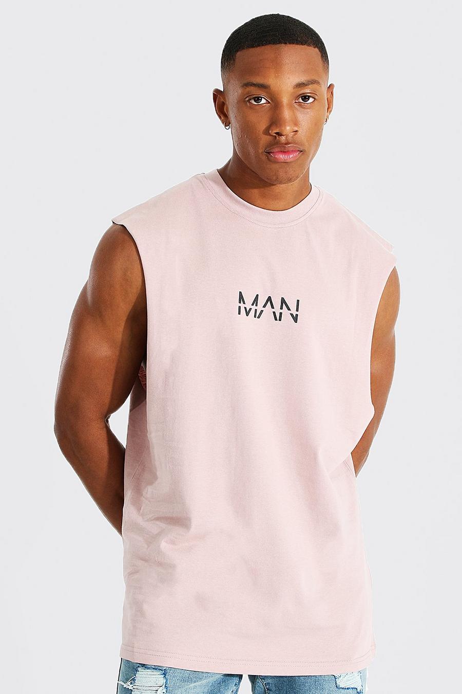 T-shirt sans manches à emmanchures longues - MAN, Bark image number 1