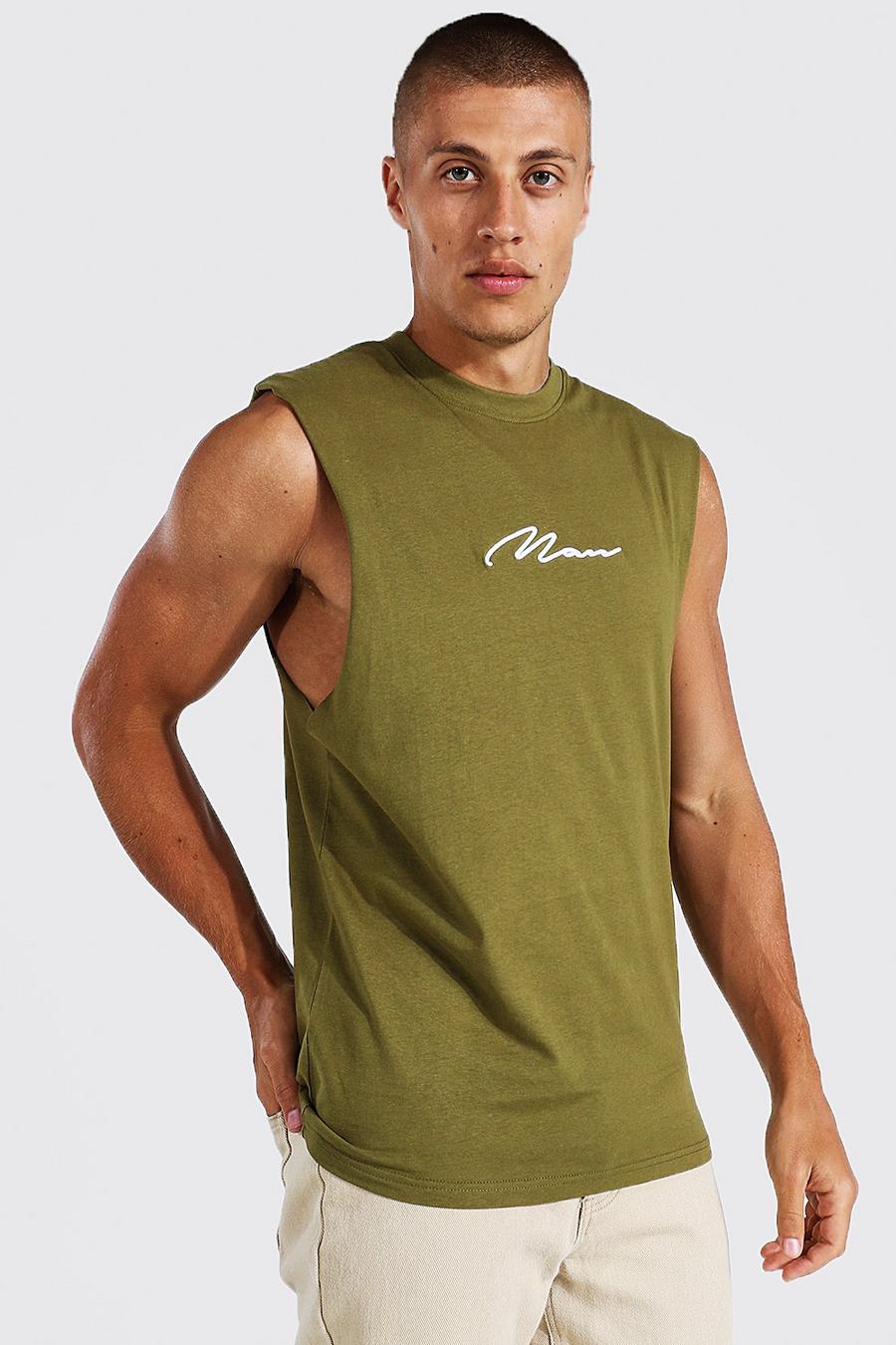 T-shirt sans manches à emmanchures longues - MAN, Khaki image number 1