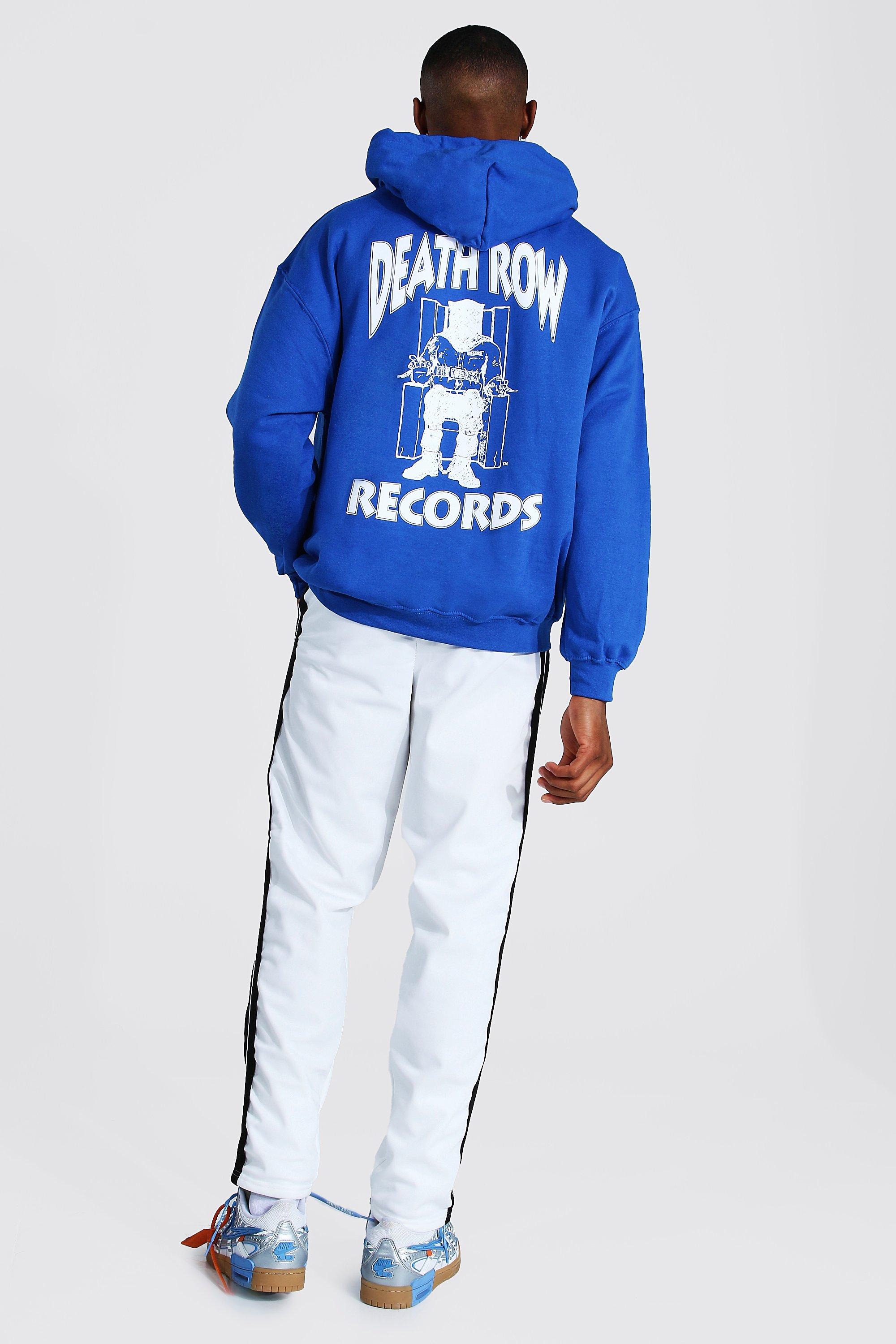 Men s Oversized Death Row Front Back Print Hoodie boohoo