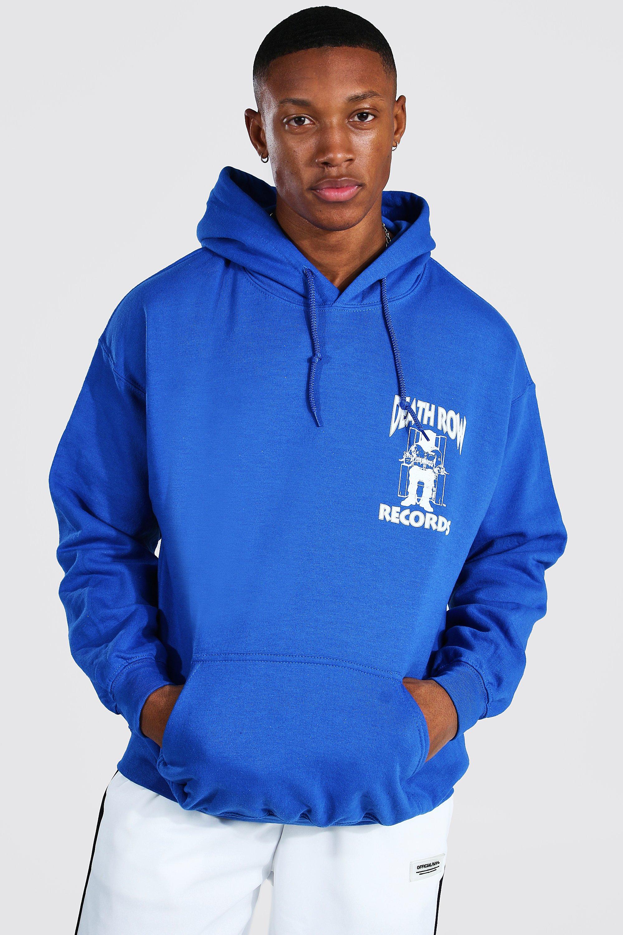 Men s Oversized Death Row Front Back Print Hoodie boohoo