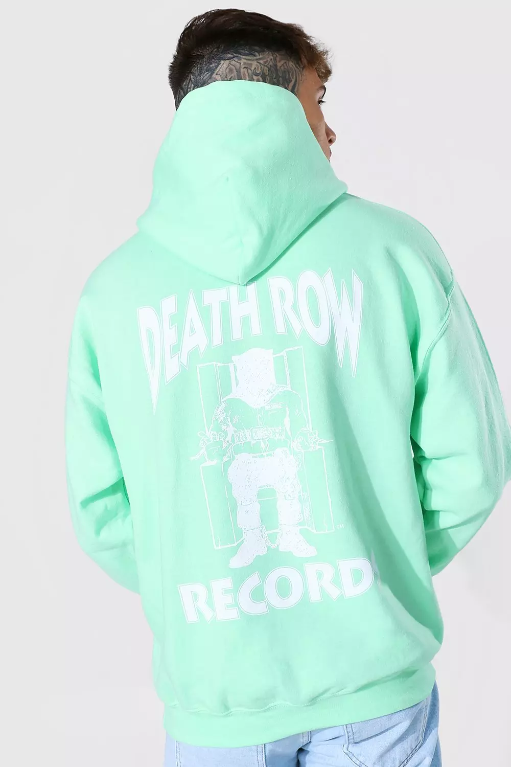Mint Oversized Death Row Front & Back Print Hoodie alternative image