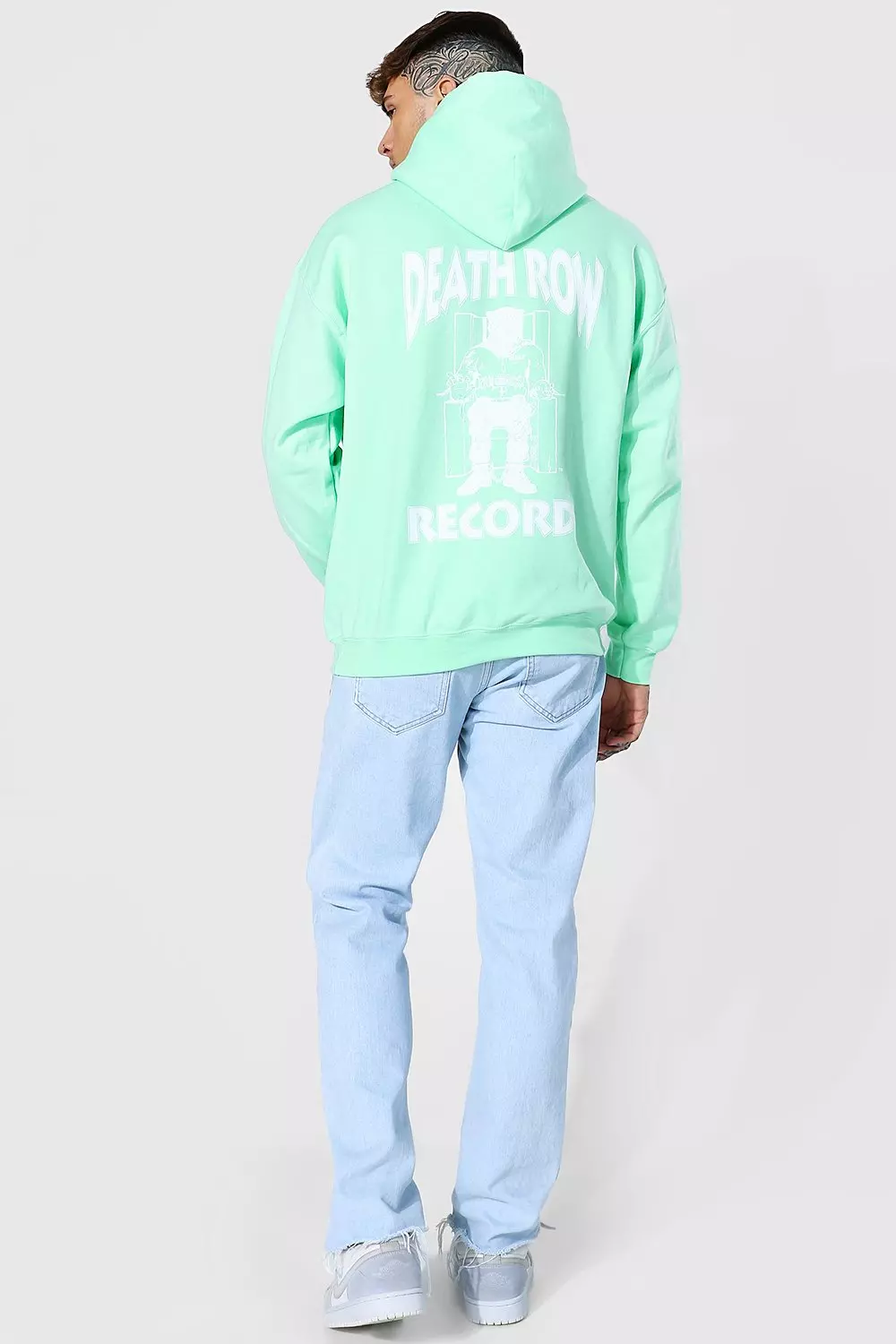 Mint Oversized Death Row Front & Back Print Hoodie alternative image