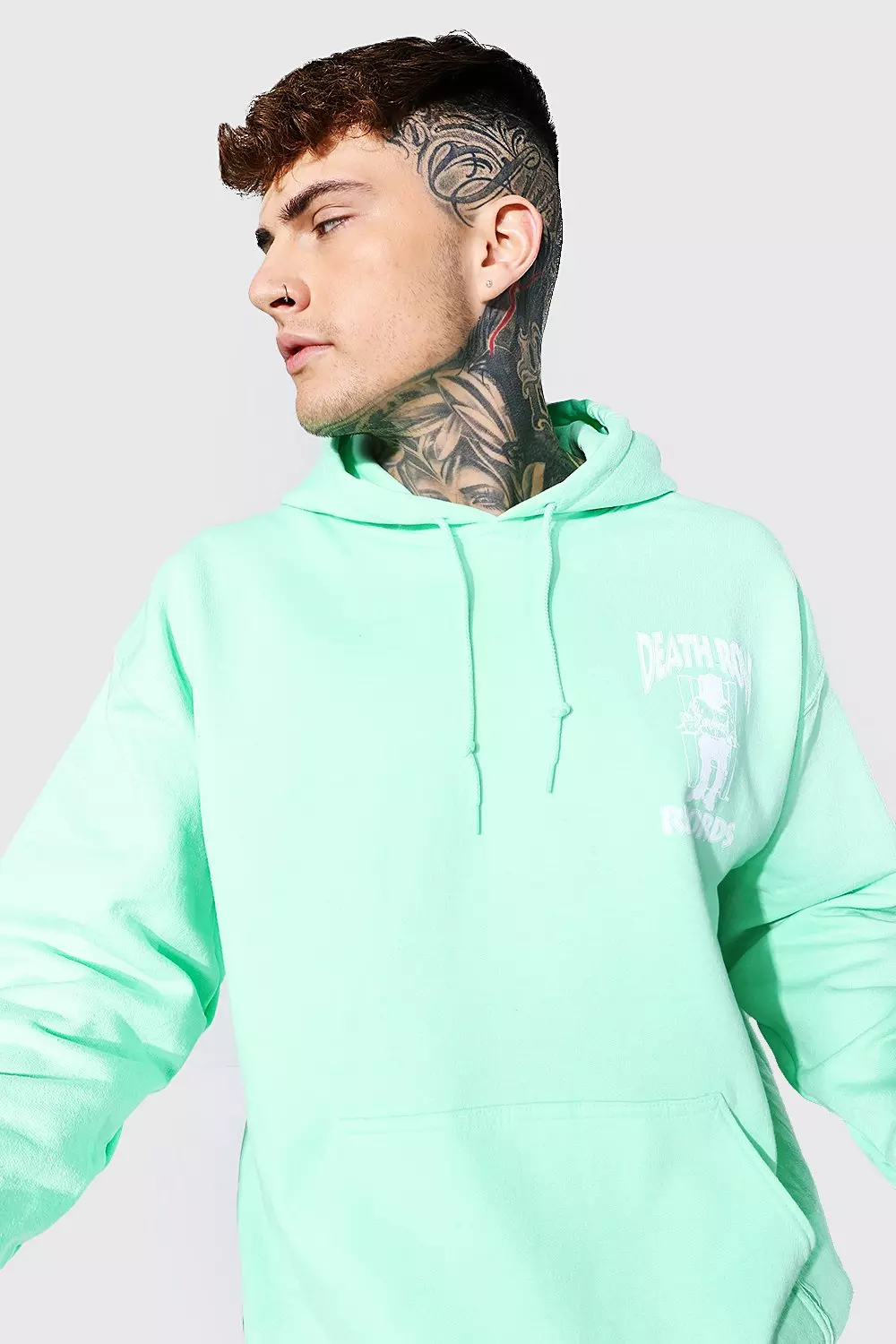Mint Oversized Death Row Front & Back Print Hoodie alternative image