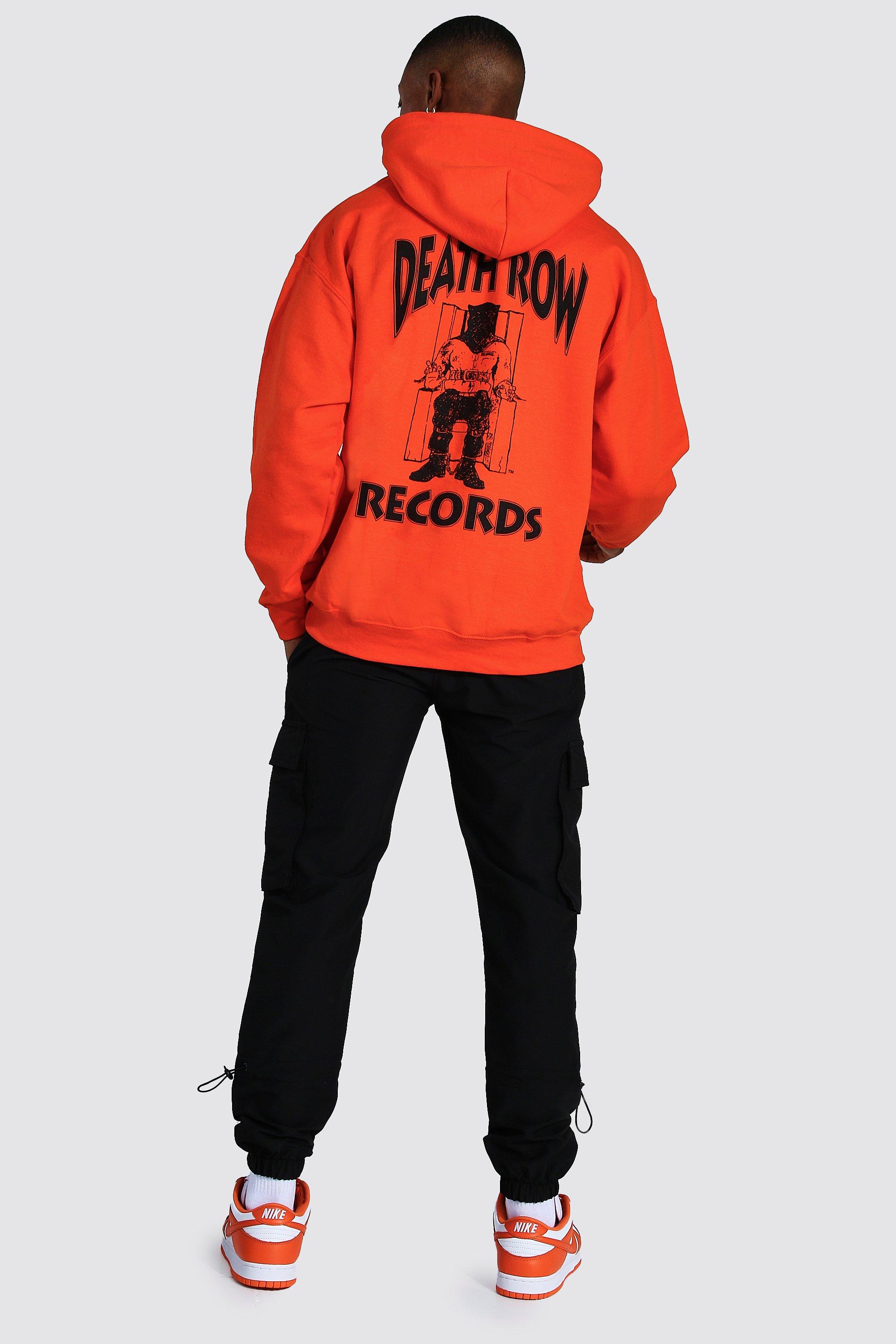 Oversized Death Row Front Back Print Hoodie