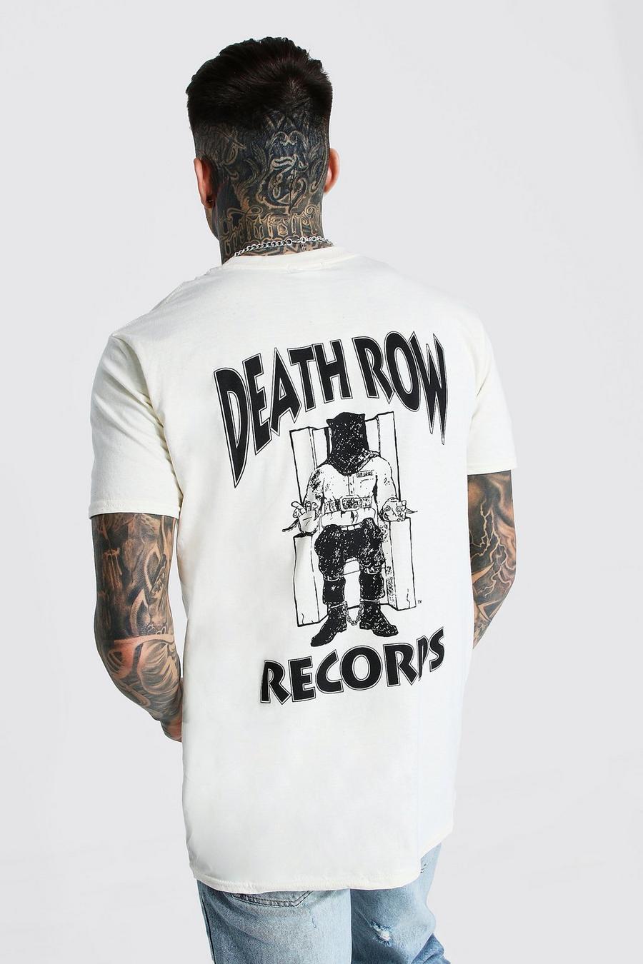 חול טישרט אוברסייז עם הדפס מלפנים ומאחור Death Row image number 1