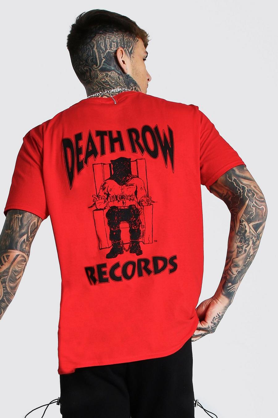 Red Oversized Death Row T-Shirt Met Rugopdruk image number 1