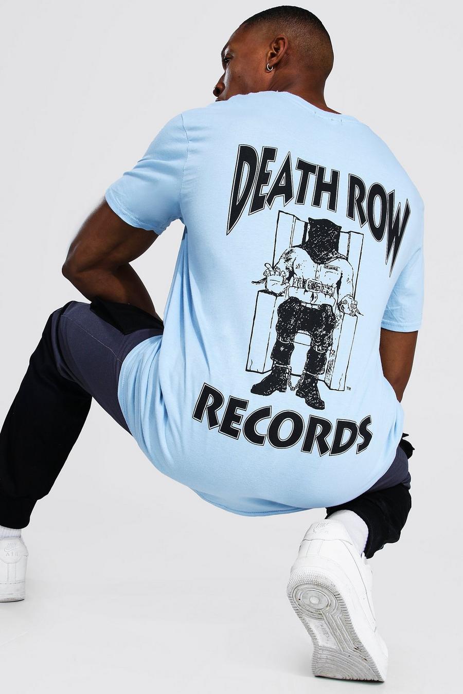 Pale blue Oversized Death Row Front & Back Print Tee image number 1