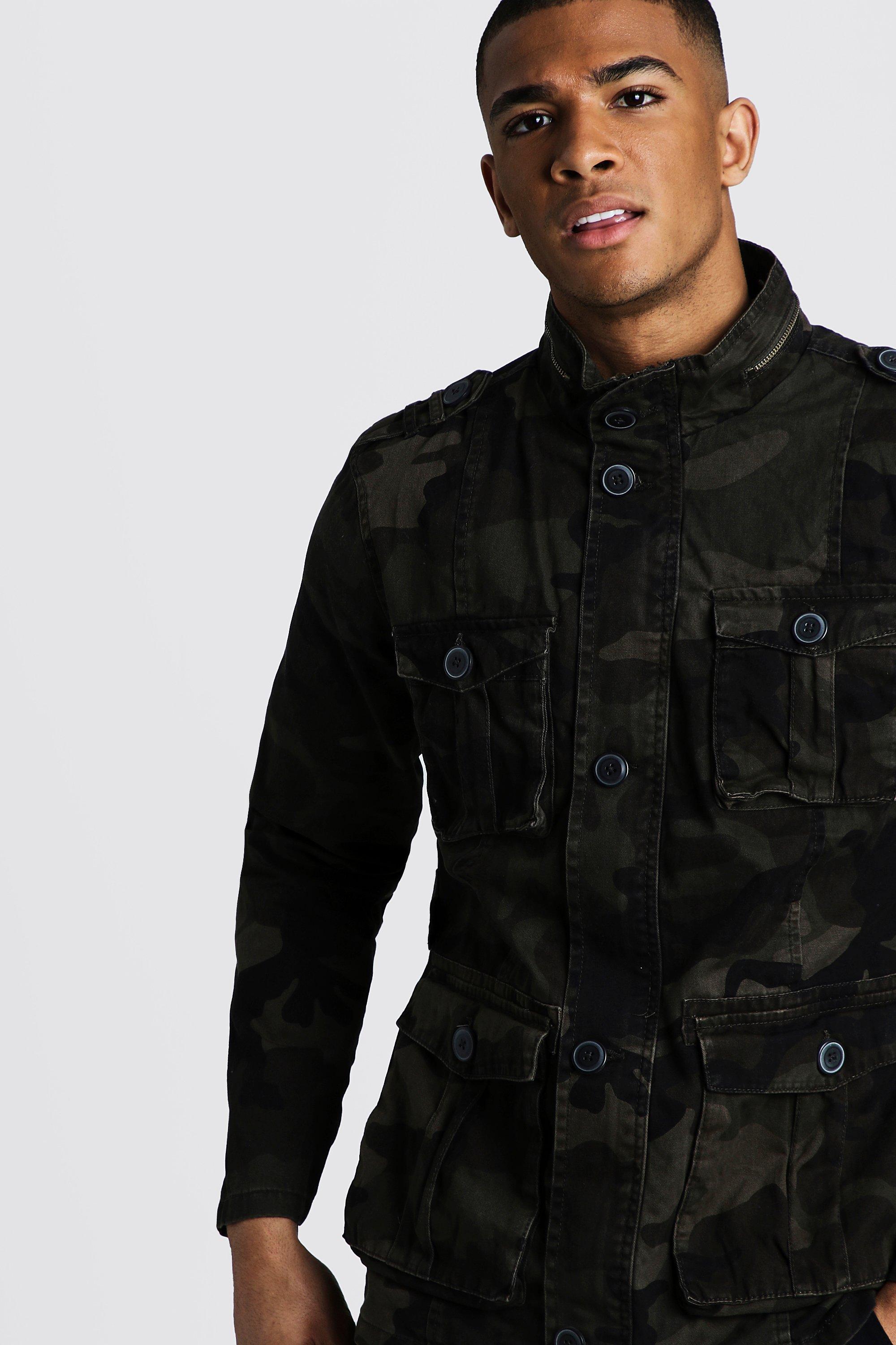 CAMO PRINTED UTILITY JACKET