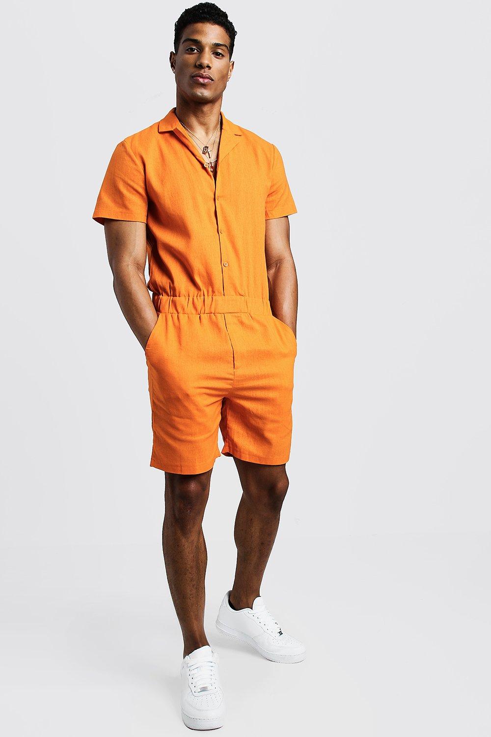 orange short jumpsuit