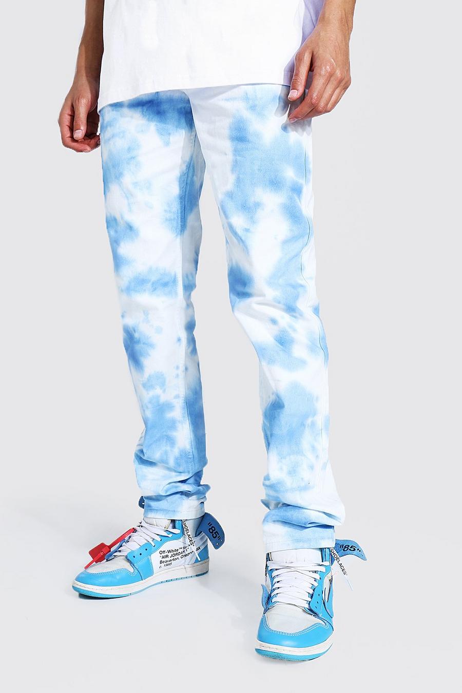 White Tall Straight Leg Tie Dye Jean image number 1