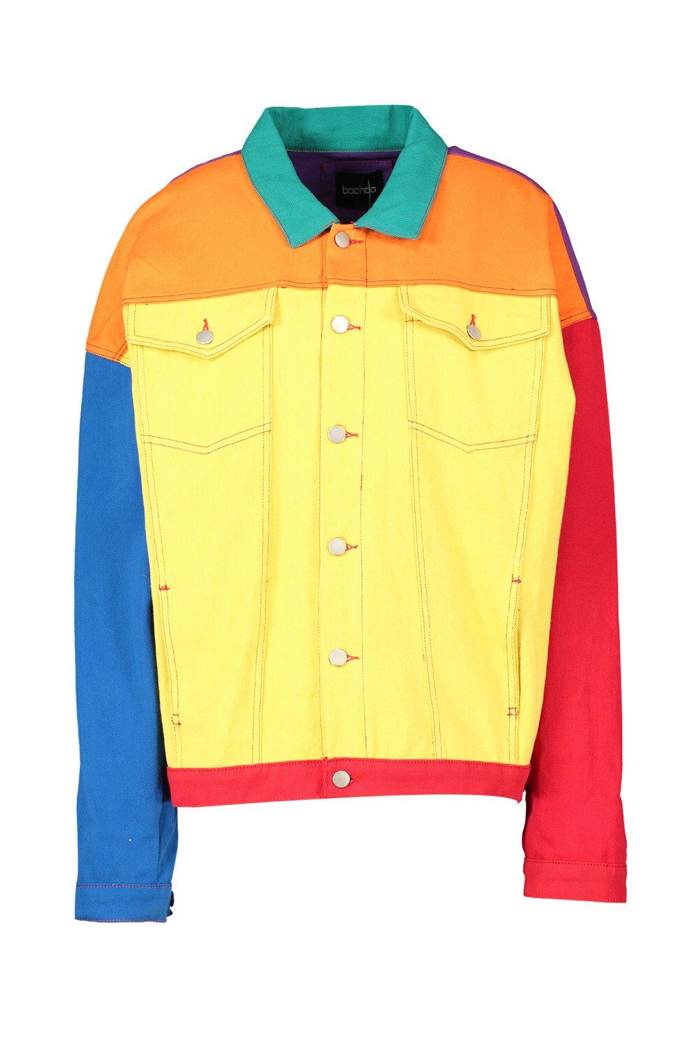 oversized coloured denim jacket