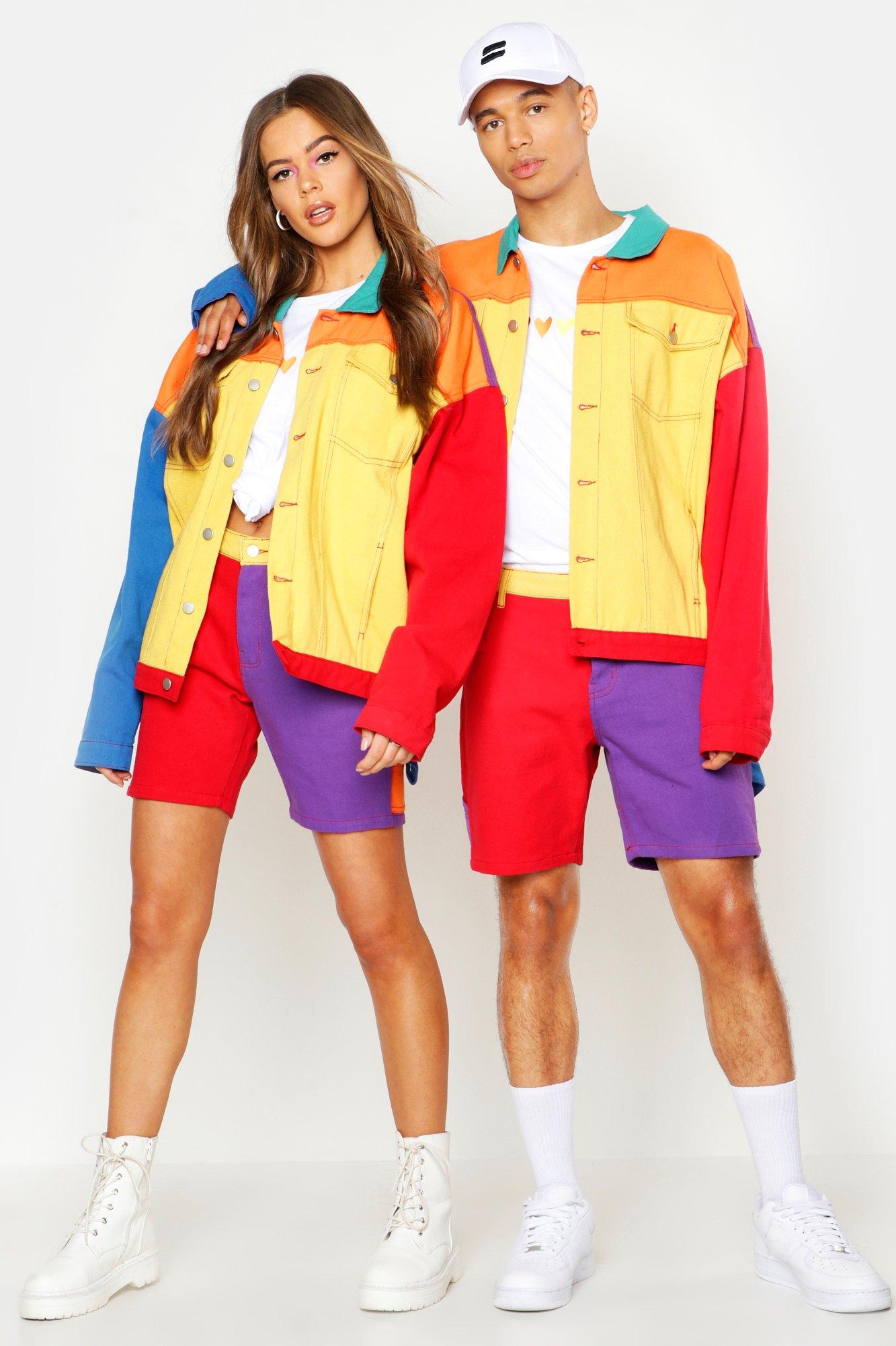 Pride Oversized Colour Block Denim Jacket boohoo CA