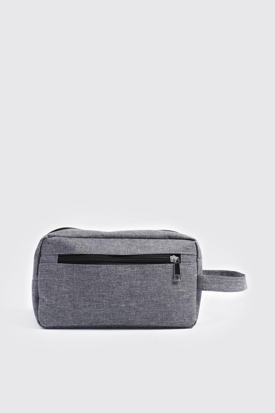 Grey Basic Nylon Washbag image number 1