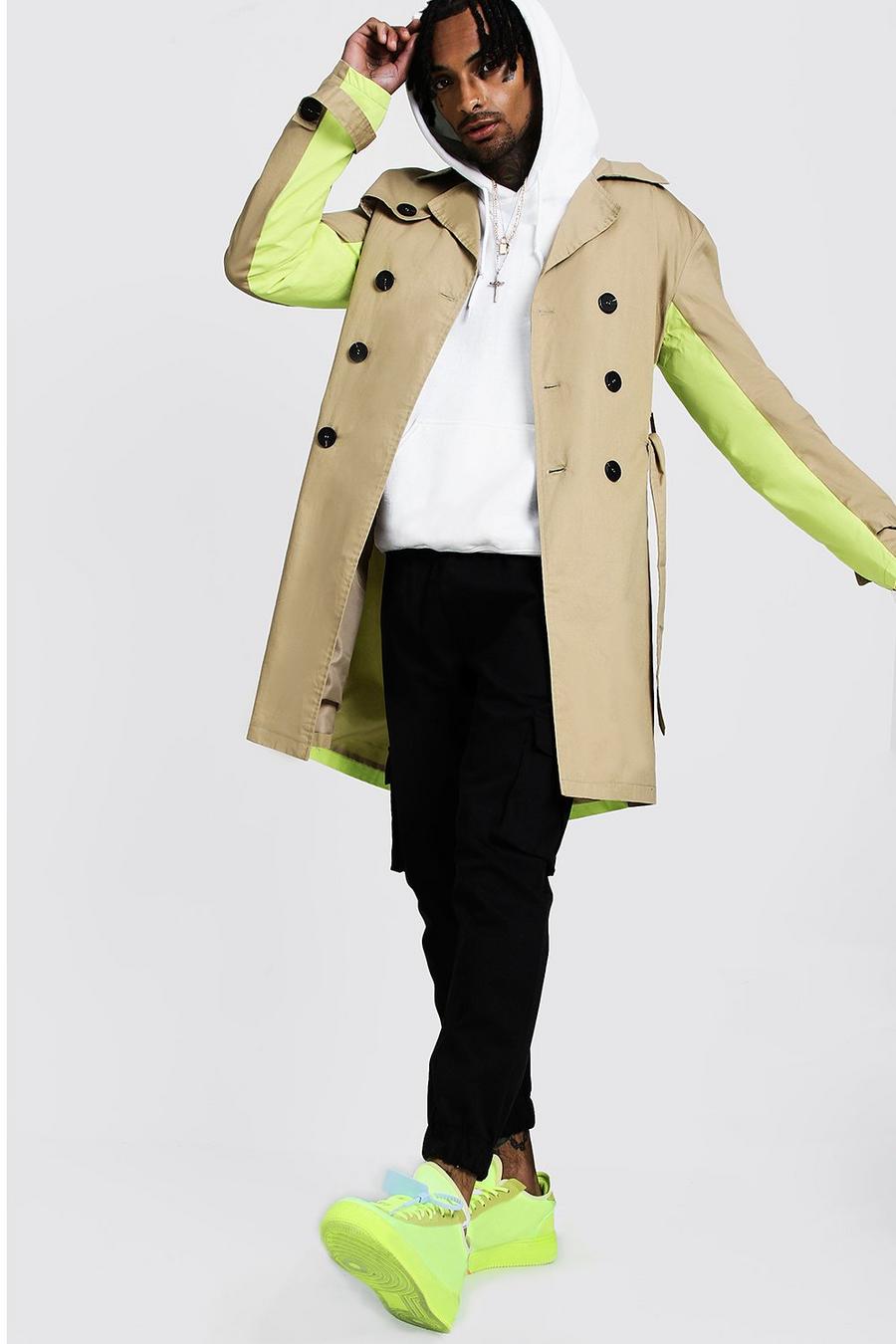 Camel Trench Coat With Contrast Colour image number 1