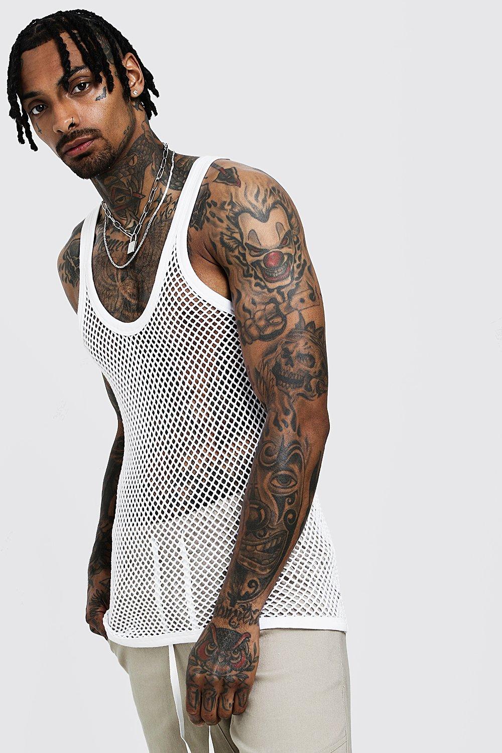 Men's Mesh Tank Top | Boohoo