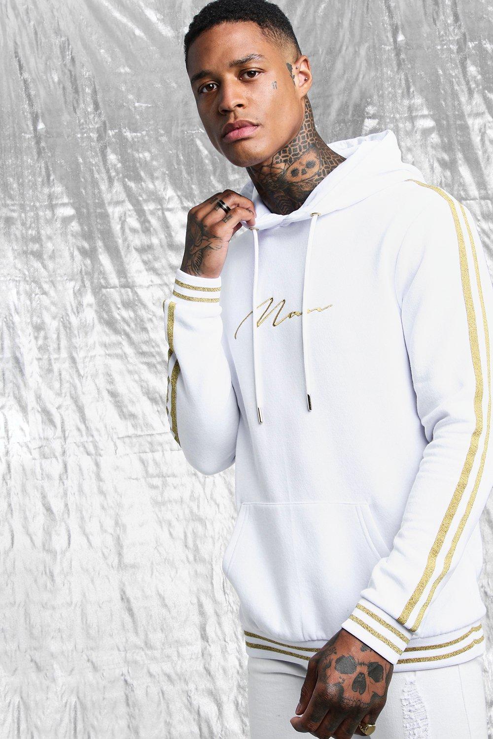 white and gold kwd hoodie