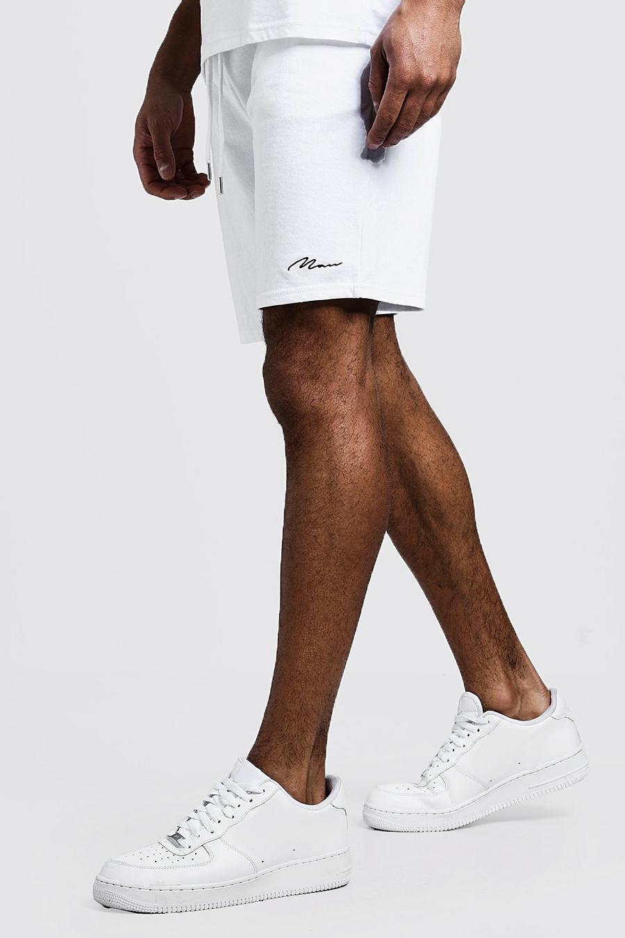 Pantaloncini in jersey di media lunghezza con firma MAN image number 1