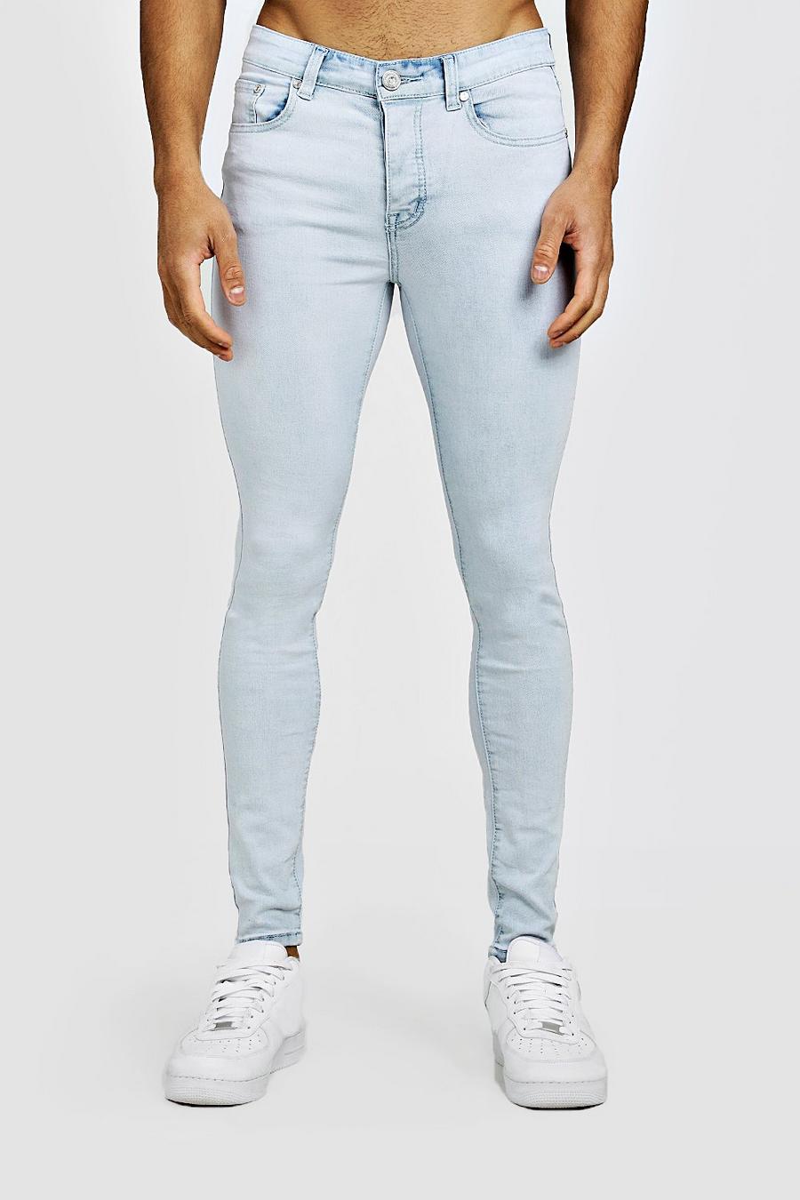 Jeans skinny effetto spruzzato blu ghiaccio image number 1