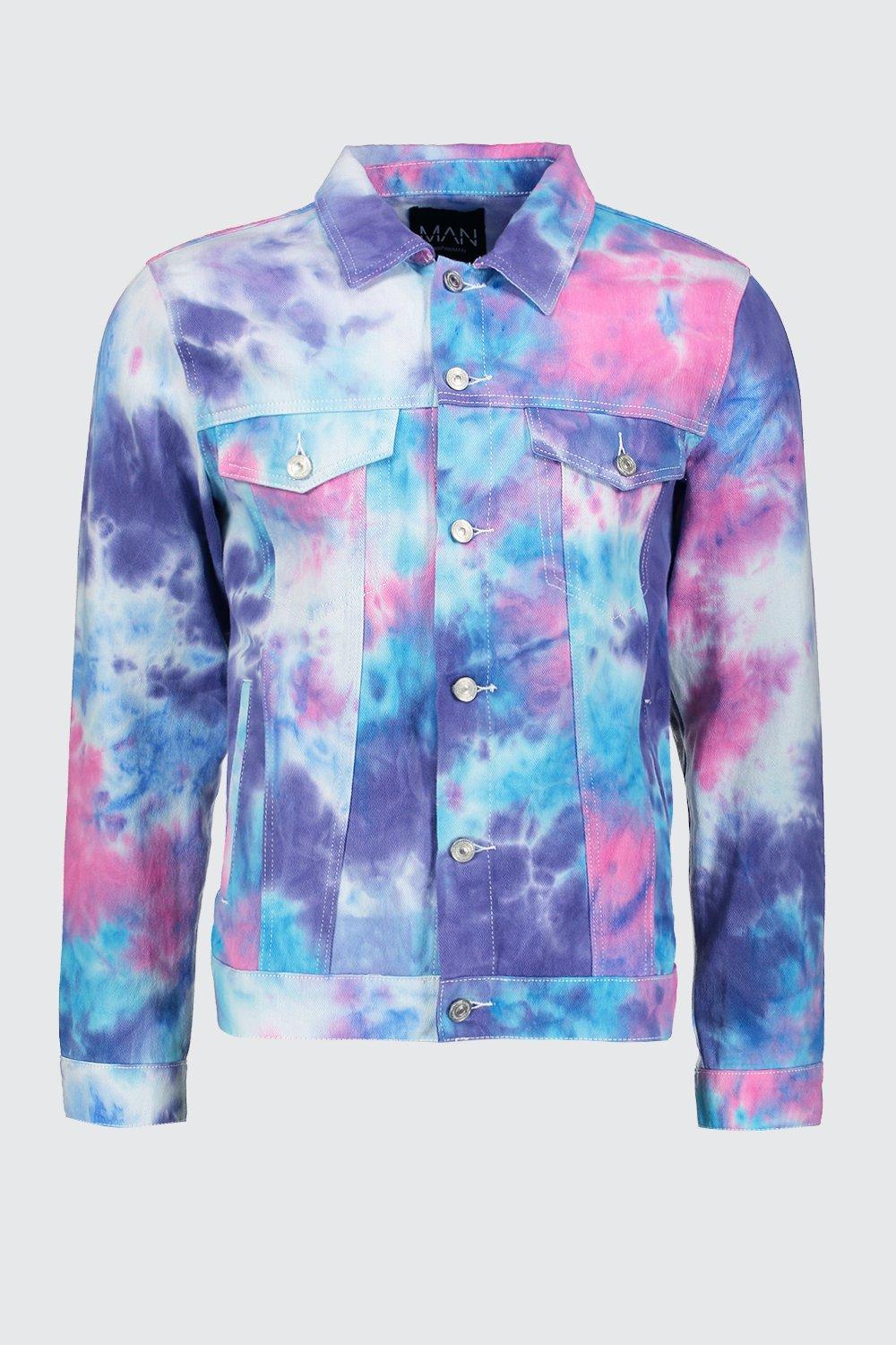 Tie dye denim sales jacket mens