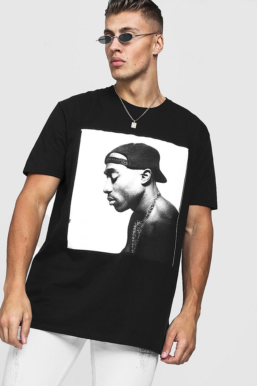 T-shirt oversize Tupac, Noir image number 1