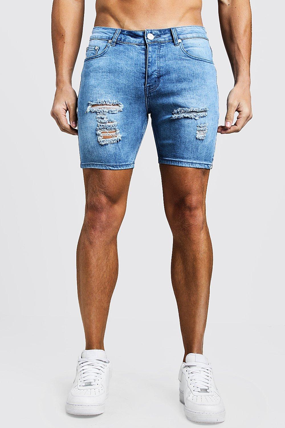 skinny fit denim shorts