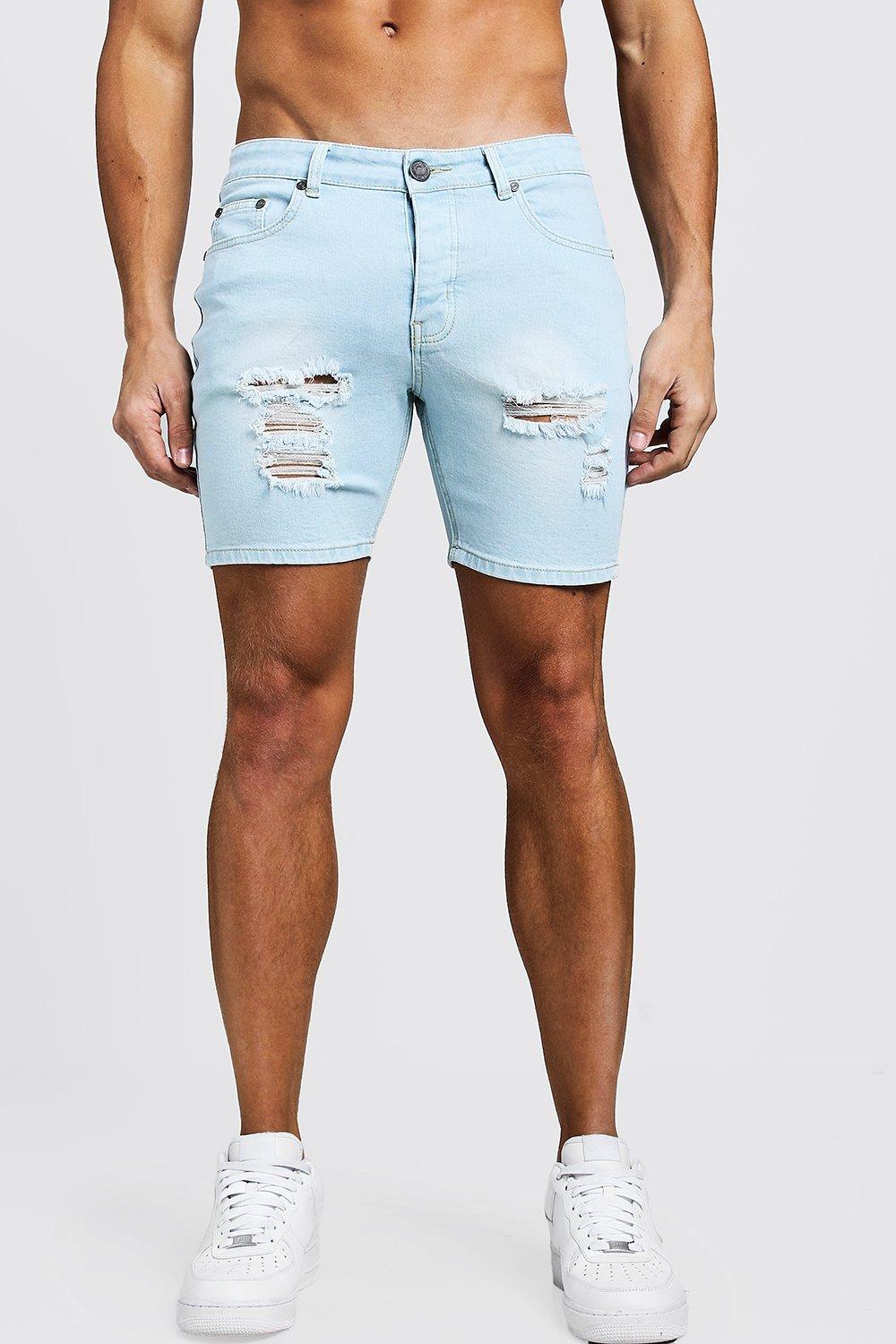 skinny fit denim shorts