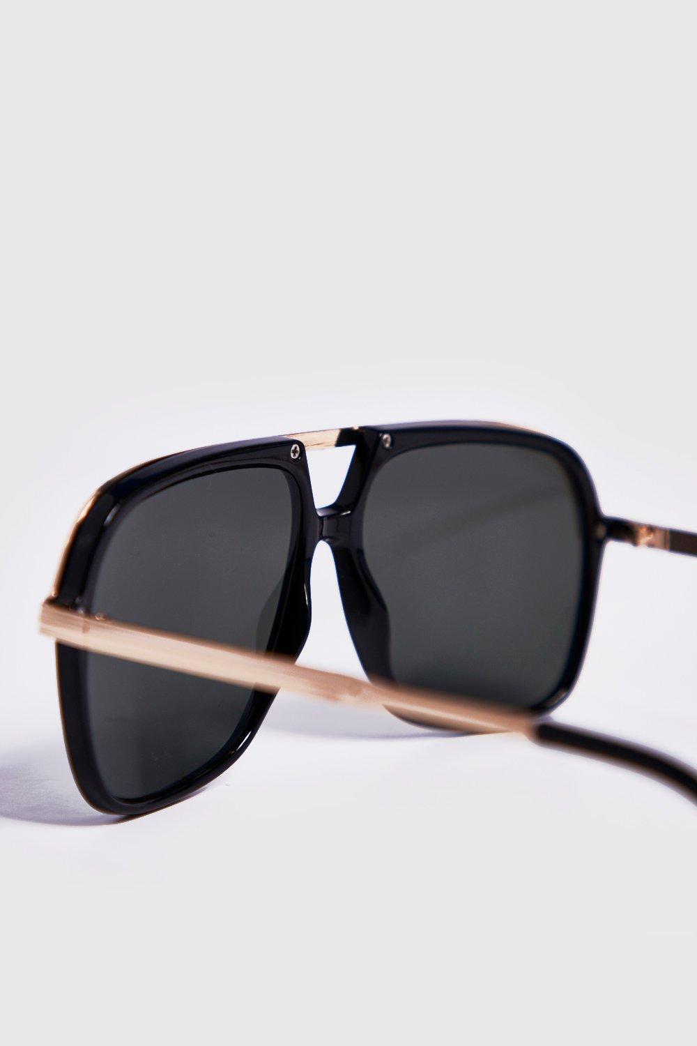 Gafas de sol barra superior dorada | boohoo