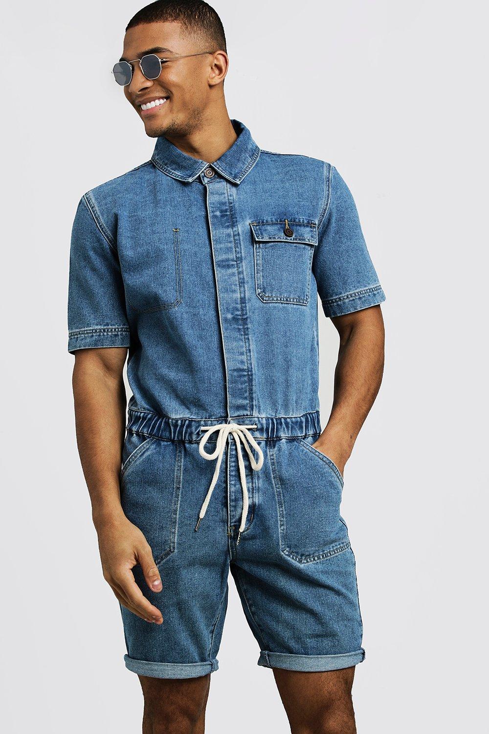 denim jumpsuit boohoo