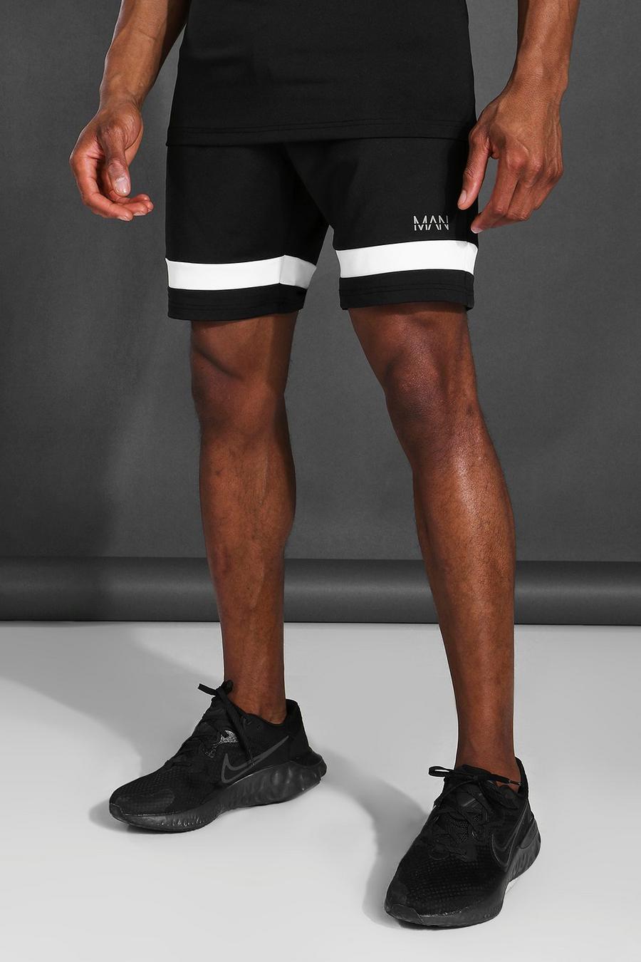 Black MAN Active Shorts med kontrastdetaljer image number 1