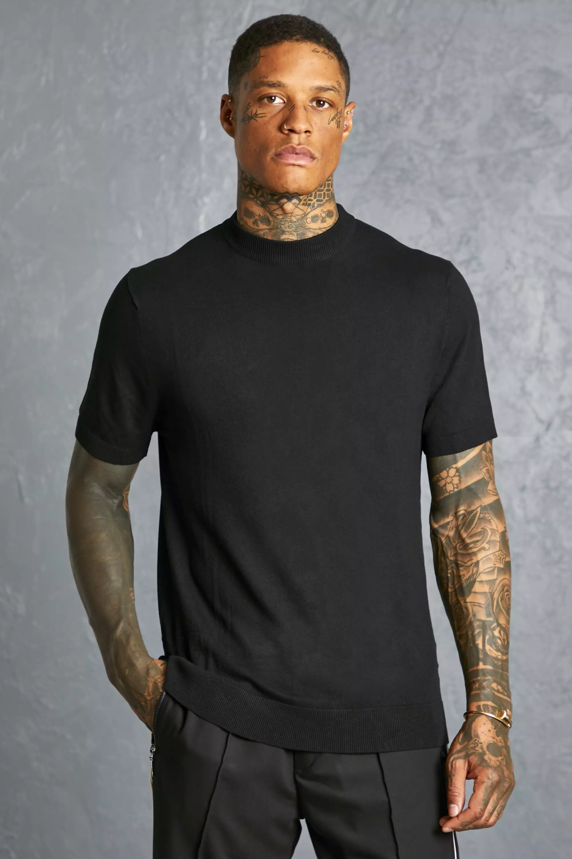 Short sleeve 2025 polo neck jumper