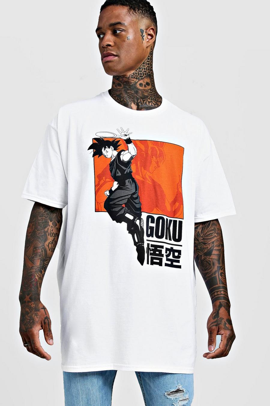 T-shirt oversize ufficiale di Goku della serie “Dragonball Z” su licenza, Bianco image number 1