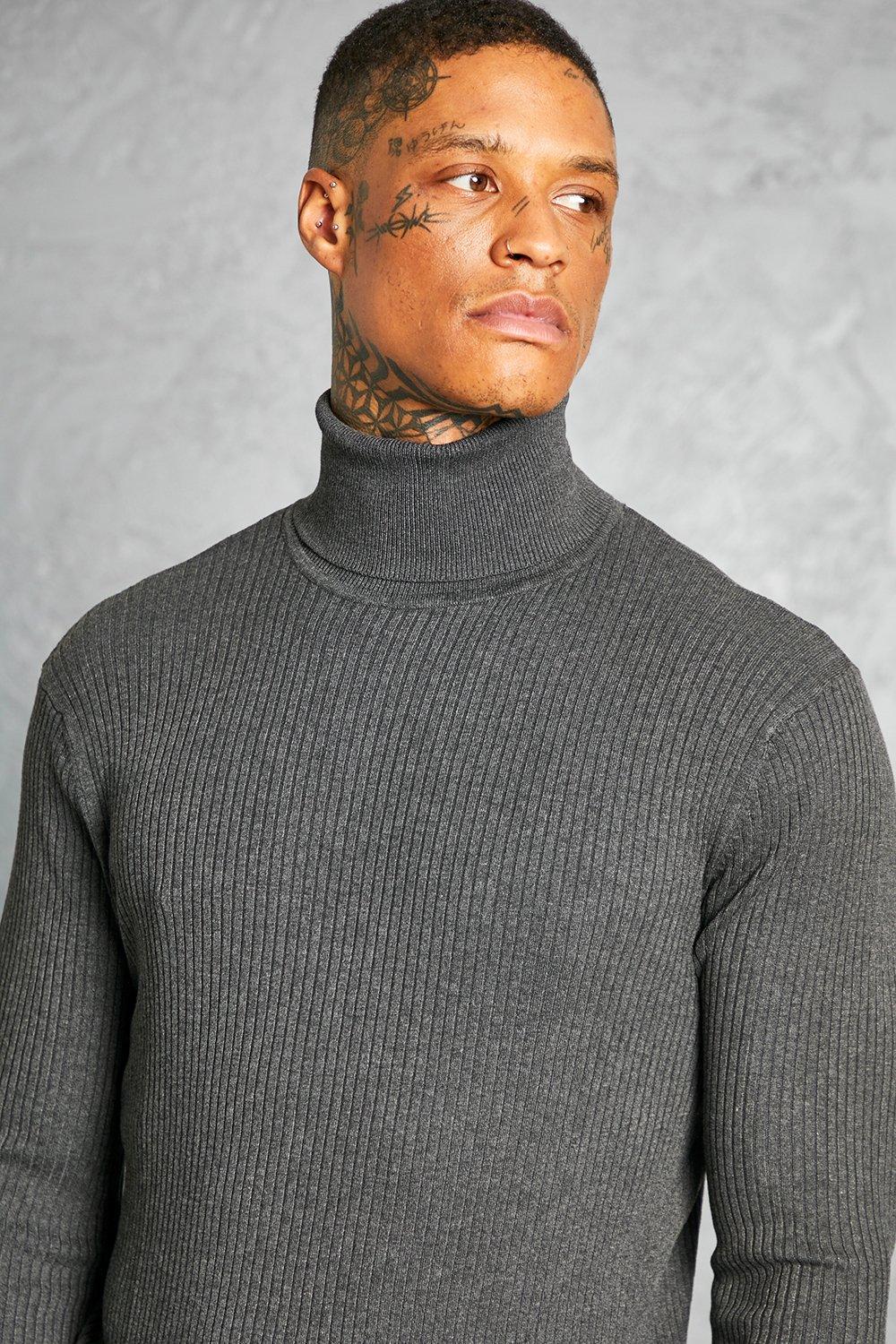 Charcoal roll 2024 neck jumper