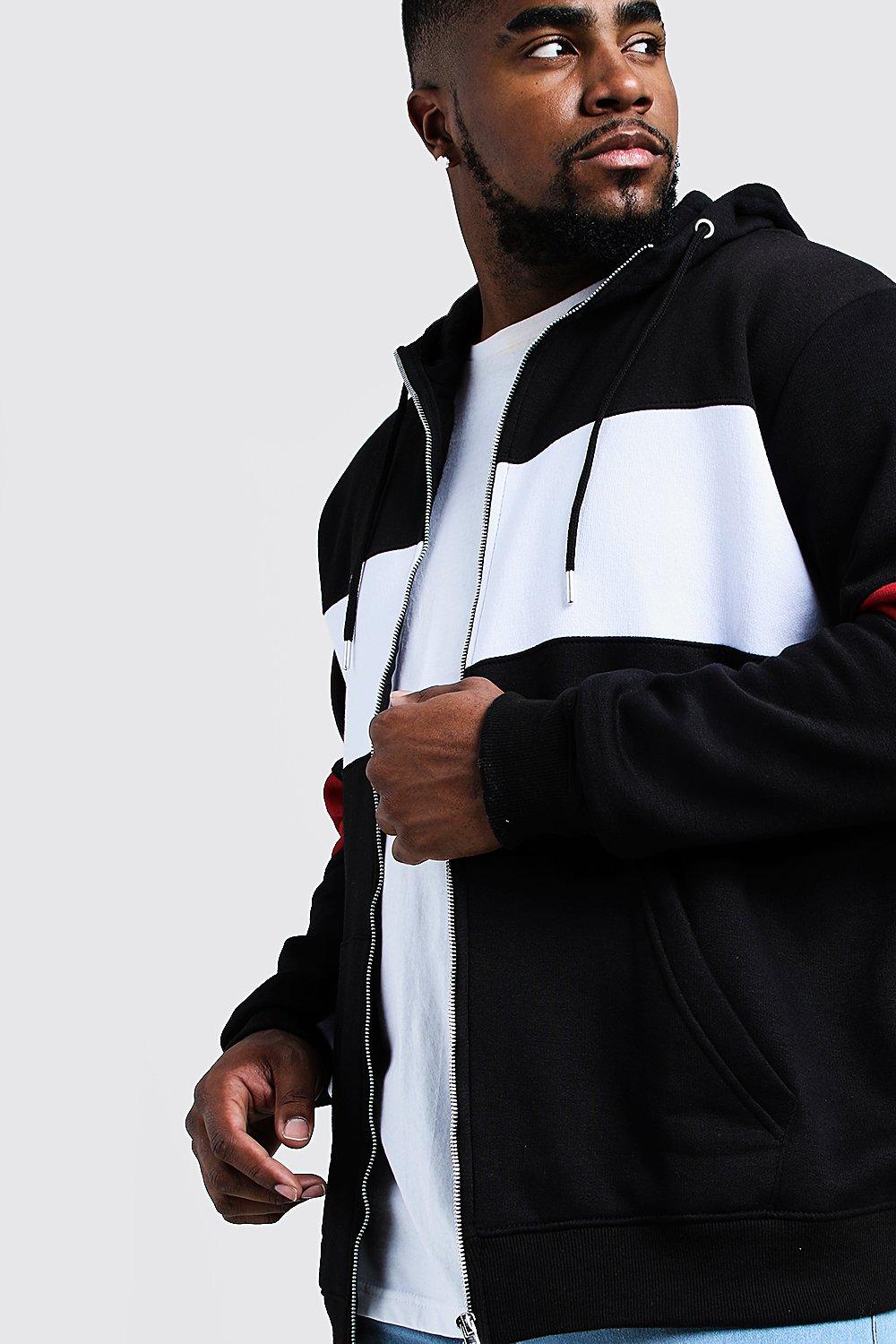 Color block zip up hoodie online