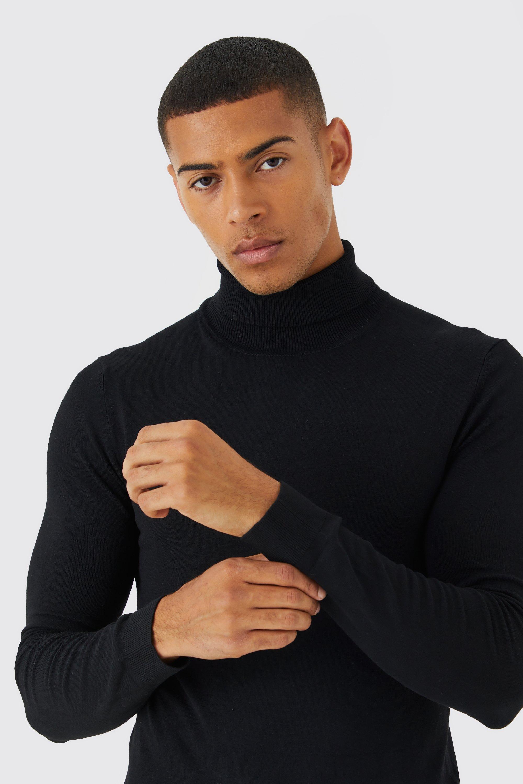 Mens black 2025 polo jumper